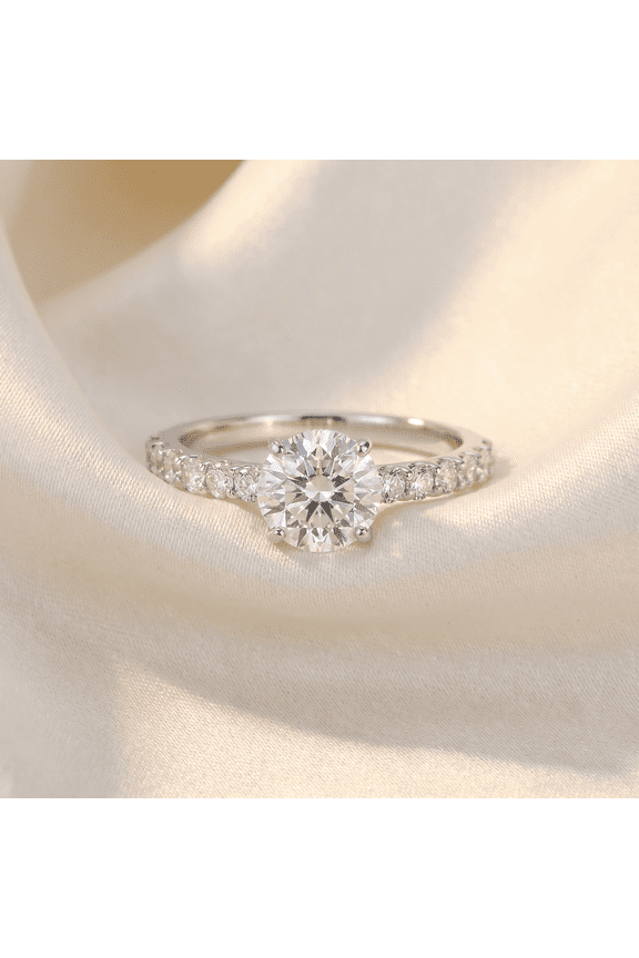 Pompeii Platinum 1 1/4 Ct TDW Round Round Cut Diamond Engagement Ring (G/H,I1-I2)
