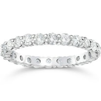 Pompeii Platinum 1 3/4ct Prong Diamond Eternity Ring Womens Wedding Band Lab Grown (I,VS)