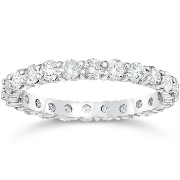 Pompeii Platinum 1 3/4ct Prong Diamond Eternity Ring Womens Wedding Band Lab Grown (I,VS)