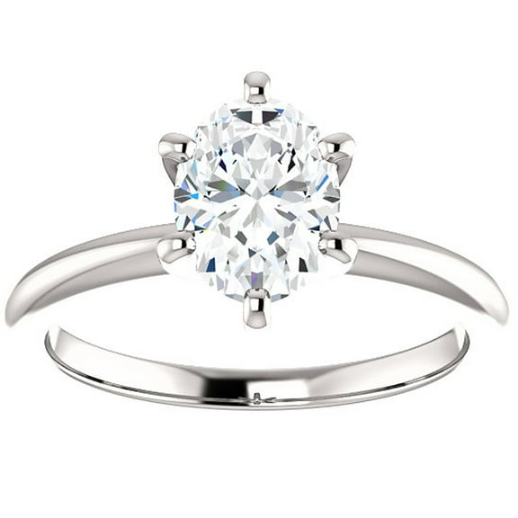 Pompeii Platinum 1 Ct Oval Diamond Solitaire Engagement Ring Lab Grown (FG,VS)