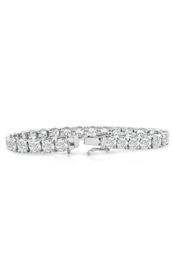 Pompeii Platinum 12.58Ct Lab Grown Diamond Tennis Bracelet 7" Double Lock Clasp