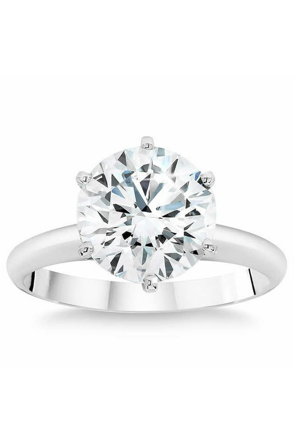 Pompeii Platinum 3Ct Certified Diamond Solitaire Engagement Ring Lab Grown (G,VVS2)