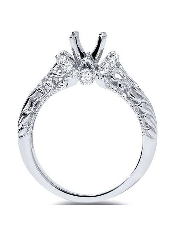 Pompeii Platinum VS 1/6ct Diamond Vintage Antique Filigree Deco Engagement Ring Setting