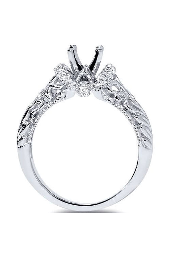 Pompeii Platinum VS 1/6ct Diamond Vintage Antique Filigree Deco Engagement Ring Setting