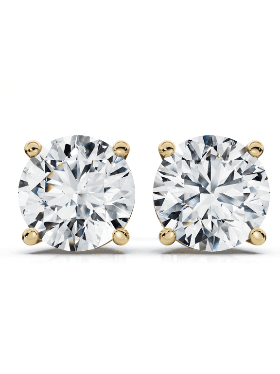 Pompeii .25Ct - 8.00Ct Round Four Prong Diamond Studs Lab Grown 14k Gold (E/F,VS1-VS2)
