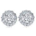 thumbnail image 1 of Pompeii Screw Back 1 1/2Ct Diamond Studs & Earring Halo Jackets 14K White Gold (H-I,I1-I2), 1 of 2