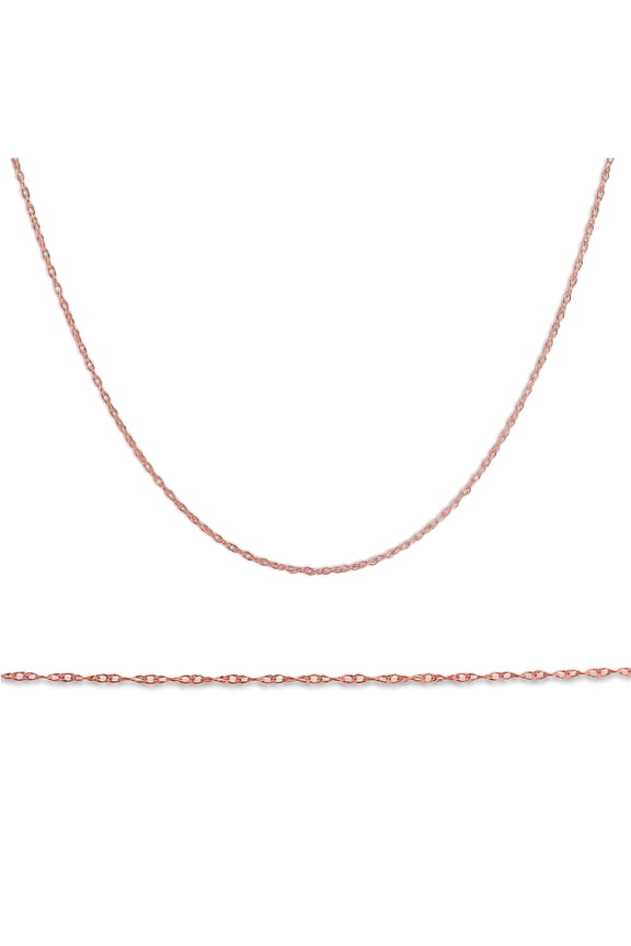 Pompeii Solid 14k Rose Gold 18" Chain With Spring Ring (,)