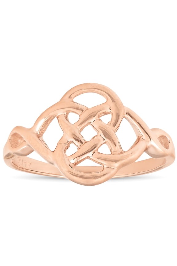 Pompeii Solid 14k Rose Gold Celtic Handmade Womens Ring (,)