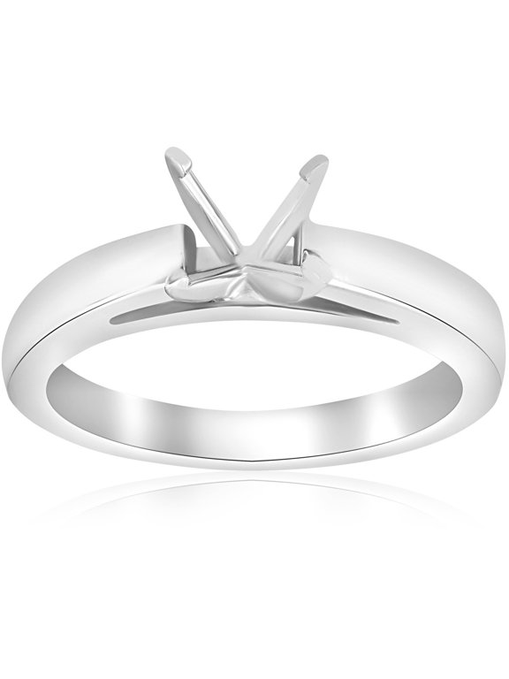 Pompeii Solitaire Cathedral Semi Mount Engagement Ring Setting (,)