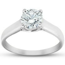 Pompeii Solitaire Diamond Engagement Ring 1 Carat 14k White Gold (H,I1)