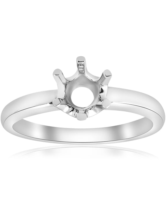 Pompeii Solitaire Solstice Style Engagement Ring Setting 14K White Gold (,)