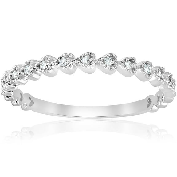 Pompeii Stackable Diamond Wedding Ring 14k White Gold (G/H,I1-I2)