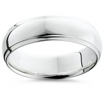 Pompeii Step Cut Polished Wedding Band 14K White Gold (,)