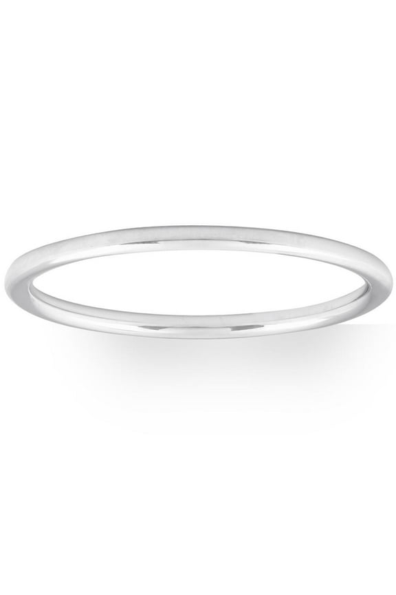 Pompeii Thin Wire Round Dome 10k Gold High Polished Wedding Band Stackable Ring (,)