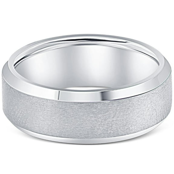 Pompeii Titanium Mens Comfort Fit Brushed Beveled Polished Edge Wedding Band 7MM (,)