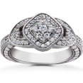 thumbnail image 1 of Pompeii Unique 3/4ct TW Antique Diamond Engagement Ring 10K White Gold (G/H,I2), 1 of 4