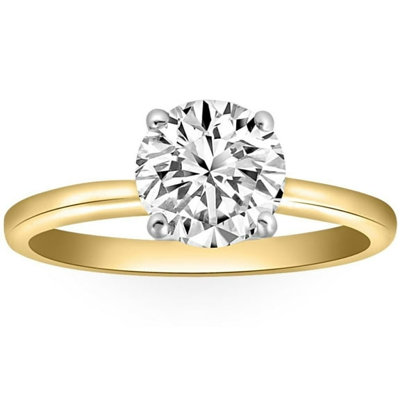 Pompeii VS 1 1/2CT Moissanite 4Prong Solitaire Engagement Ring in White or Yellow Gold (,)