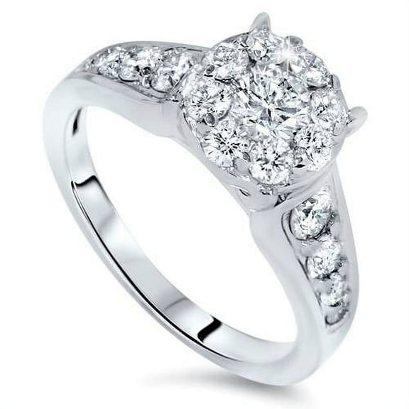 Pompeii VS 1 1/4ct Round Diamond Engagement Ring 14K White Gold (G/H,I1-I2)