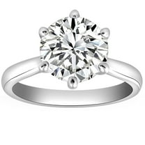 Pompeii VS 2 1/2CT Lab Grown Diamond 6-Prong Solitaire Engagement Ring 14k White Gold