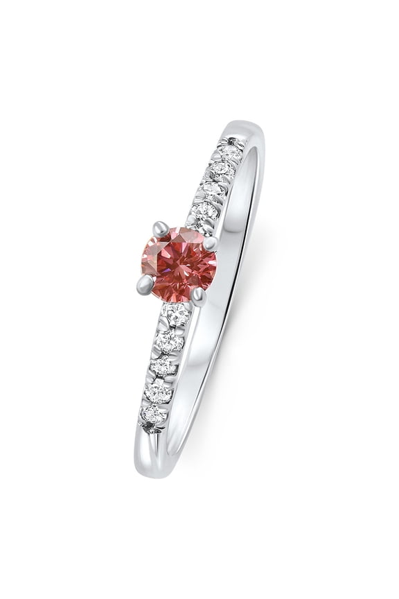 Pompeii VS 3/8Ct Pink Diamond Engagement Ring 10k Gold Lab Grown (G/H,VS2-SI1)