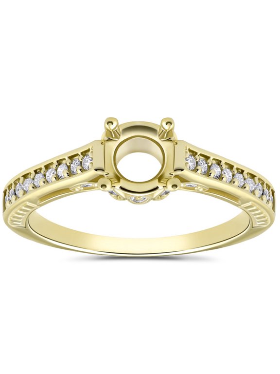 Pompeii Vintage 1/5ct Semi Mount Engagement Ring Setting Gold (H/I,I2)