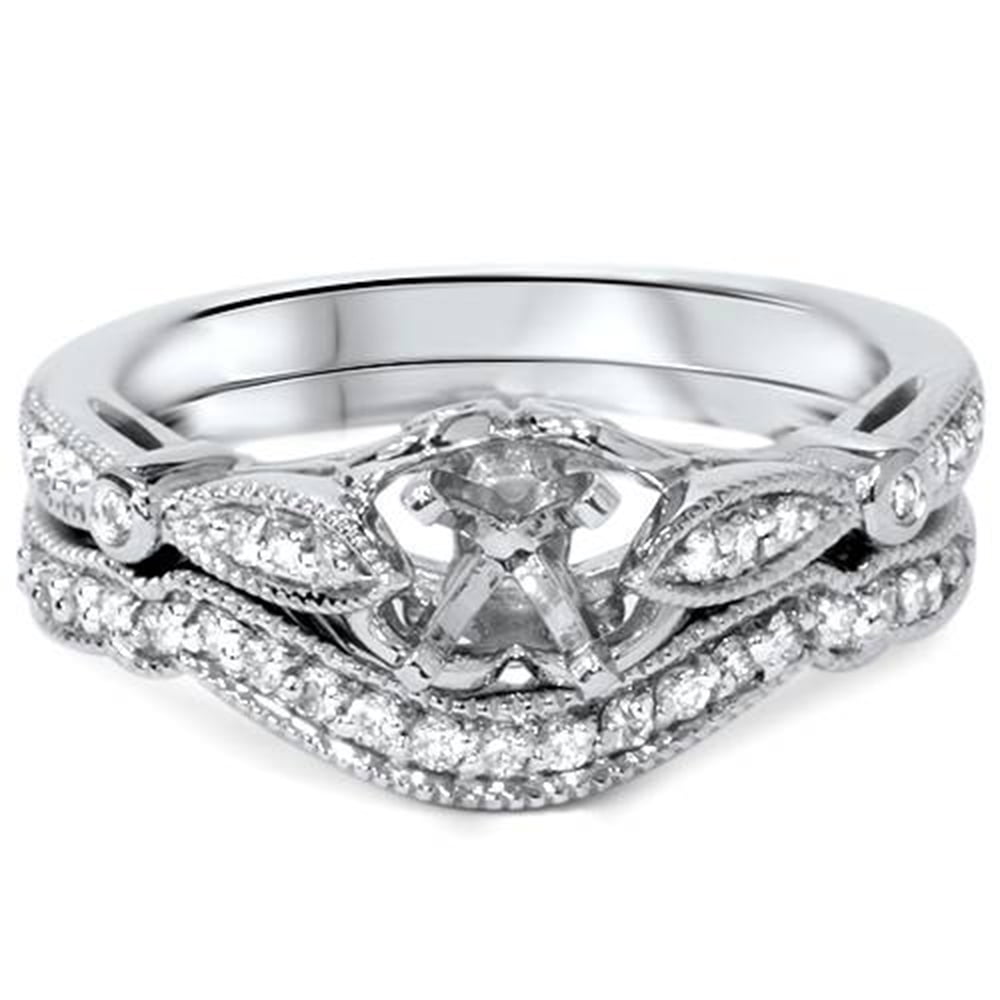 Pompeii Vintage Diamond Engagement Ring Semi Mount Setting Wedding Band ...