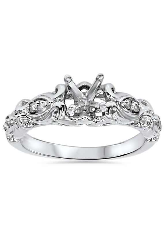 Pompeii Vintage Diamond Engagement Ring Setting 14K White Gold (G/H,I1)