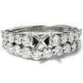thumbnail image 1 of Pompeii White Gold 1 1/2ct G SI Diamond Engagement Wedding Ring Set (G,SI), 1 of 3