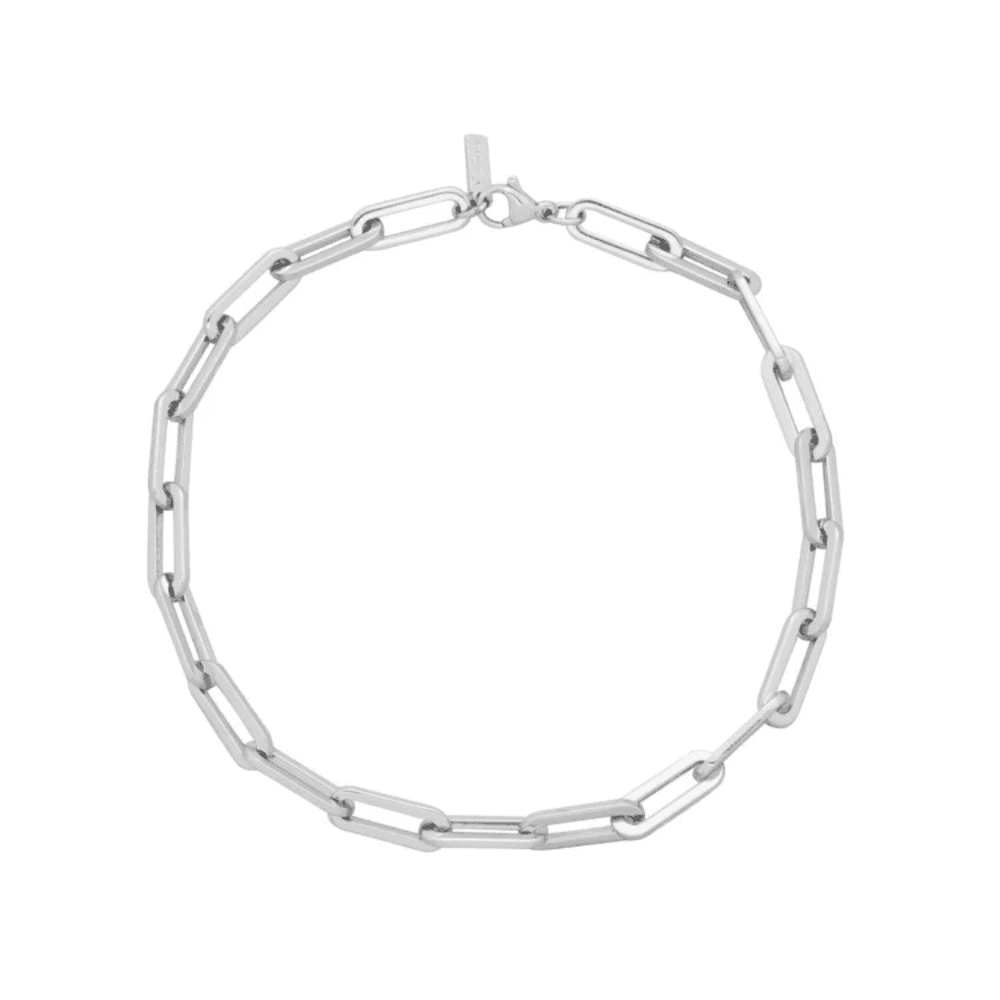 Pompeii Yasmine 6mm Paperclip Anklet Silver Plated 10" Length (,)