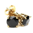thumbnail image 1 of Pompeii Yellow Gold 1/3ct Round Cut Black Diamond Studs (Black,AAA), 1 of 3