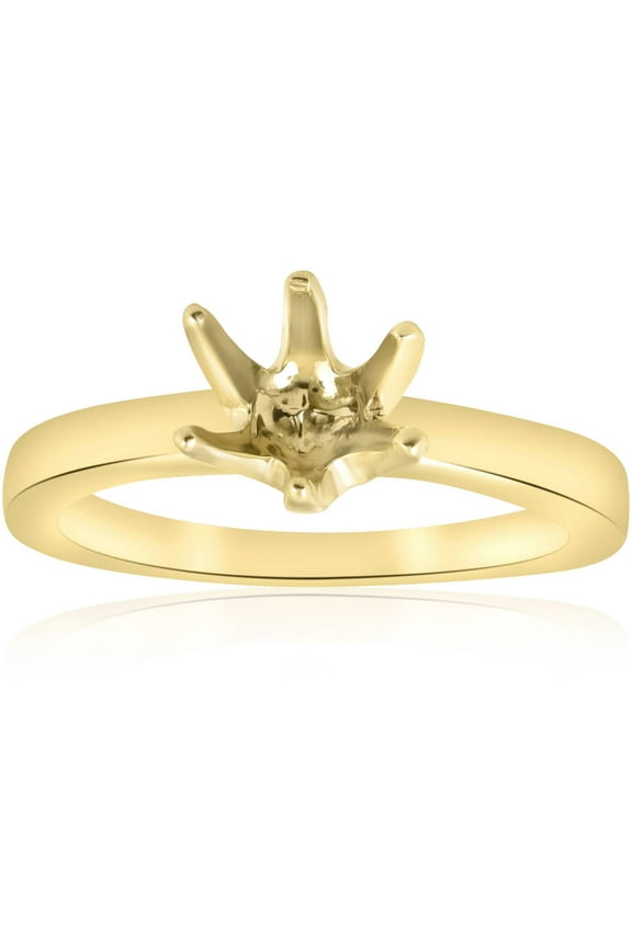 Pompeii Yellow Gold 14K Solitaire Semi Mount Engagement Ring (,)