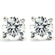 Pompeii 1.00Ct Round Brilliant Cut Natural Diamond Studs in 14K Yellow Gold Setting