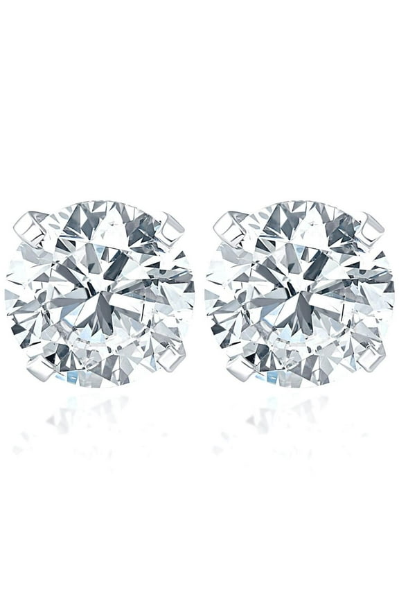 Pompeii 1 1/10Ct Diamond Studs 14K White Gold (H-I,I1-I2)