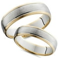 thumbnail image 1 of Pompeii3 14K Gold Two Tone Comfort Fit Wedding Ring Band Set New, 1 of 3