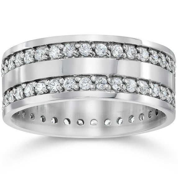 Pompeii 1 1/2ct Diamond Eternity Wedding Anniversary Gold Ring 7MM (G/H,I1)