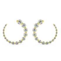 Pompeii 1 1/2Ct Graduated Diamond Circle Earrings 14k Gold Journey Studs Lab Grown