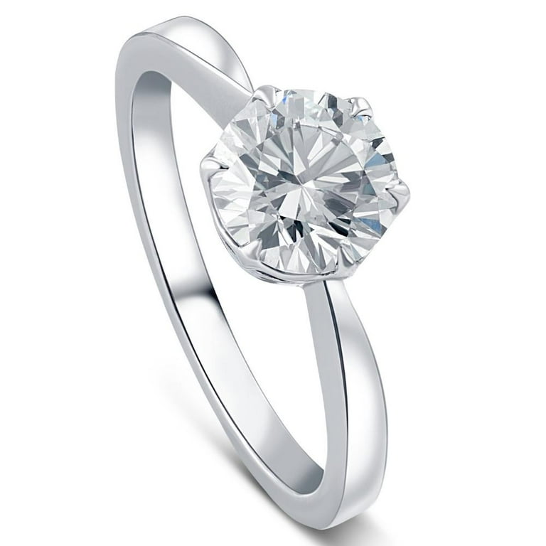 Round diamond solitaire engagement ring 14k walmart online