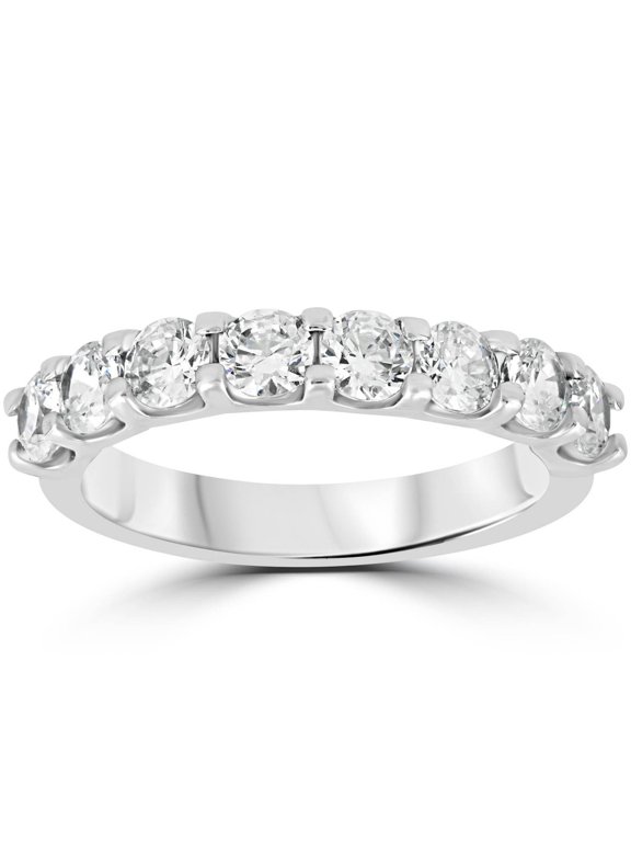 Pompeii 1 1/2 Ct U Shape Prong Diamond Wedding Ring 14K White Gold (H/I,I1-I2)