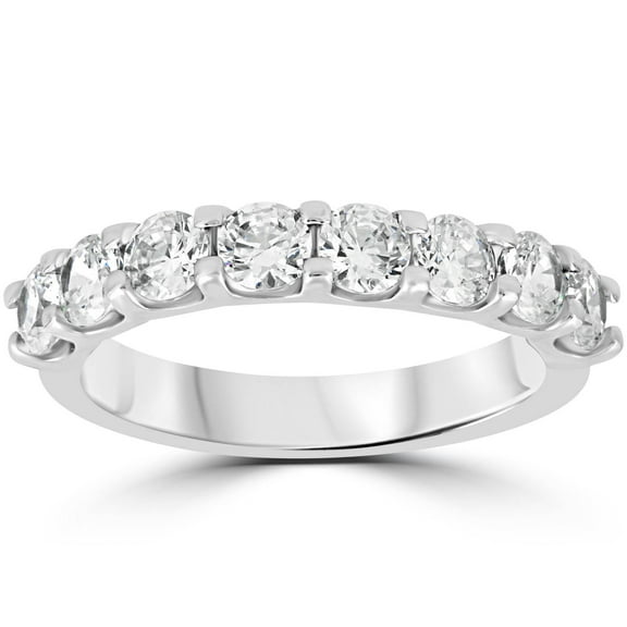 Pompeii 1 1/2 Ct U Shape Prong Diamond Wedding Ring 14K White Gold (H/I,I1-I2)