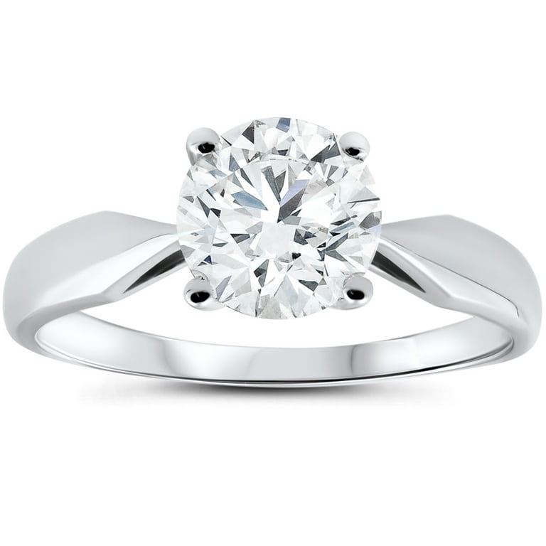 Pompeii3 1 1 2ct 4 Prong Diamond Solitaire Engagement Ring 14K