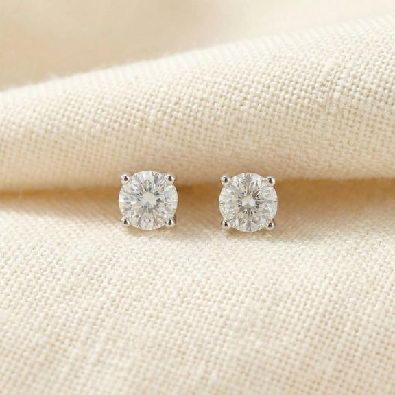 Pompeii 1/2CT Diamond Studs 14K White Gold (I-J,I2/I3)