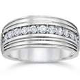 thumbnail image 1 of Pompeii 1/2 Carat Mens Diamond Wedding Ring 10K White Gold (H/I,I1-I2), 1 of 7