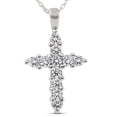 thumbnail image 1 of Pompeii 1/2ct Diamond 14K White Gold Cross Pendant Necklace (G/H,I1), 1 of 6