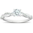 thumbnail image 1 of Pompeii 1/2Ct Diamond Infinity Engagement Ring Womens 14k White Gold Interwoven Band, 1 of 4