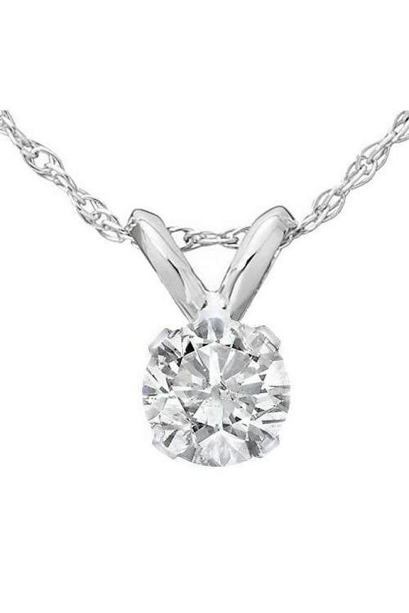 Pompeii 1/2Ct Diamond Solitaire Pendant Necklace 14k White Or Yellow Gold Lab Grown