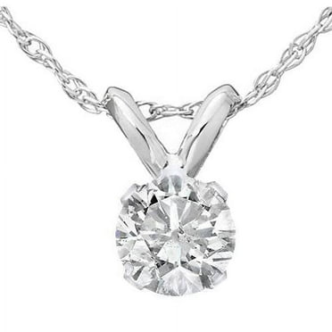 Pompeii3 1/2Ct Diamond Solitaire Pendant Necklace 14k White or Yellow Gold Lab Grown (Ice