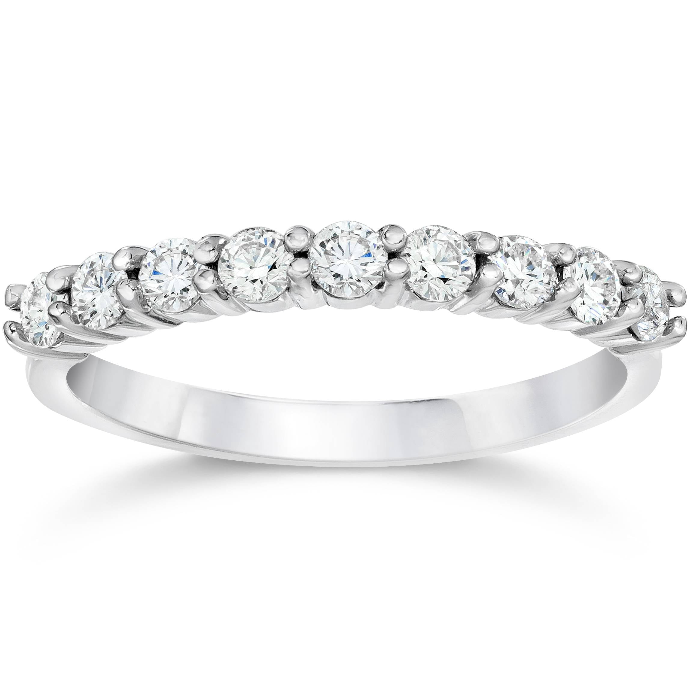 Pompeii3 1/2Ct Diamond Wedding Ring Half Eternity Wedding Band 14K