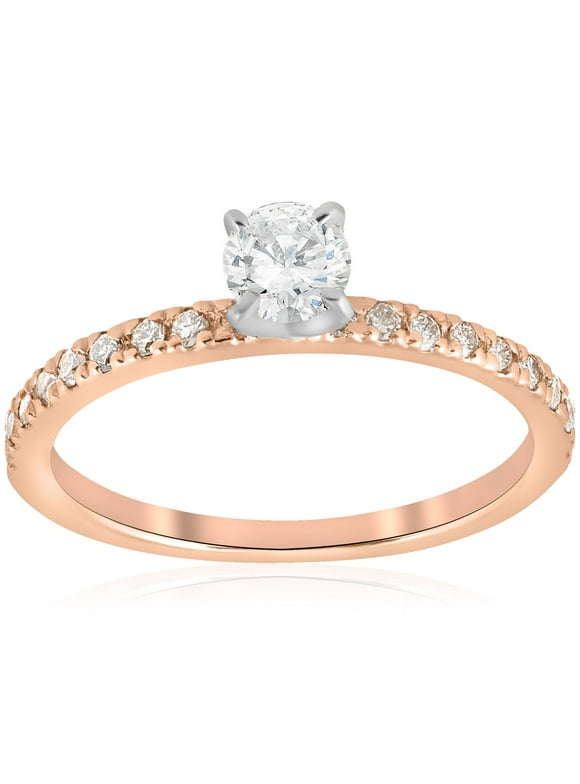 Pompeii3 1/2ct Diamond Engagement Ring 14K Rose Gold