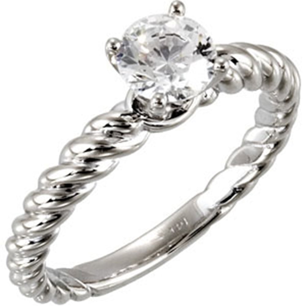 Pompeii3 1/2ct Diamond Solitaire Rope Engagement Ring 14K Gold