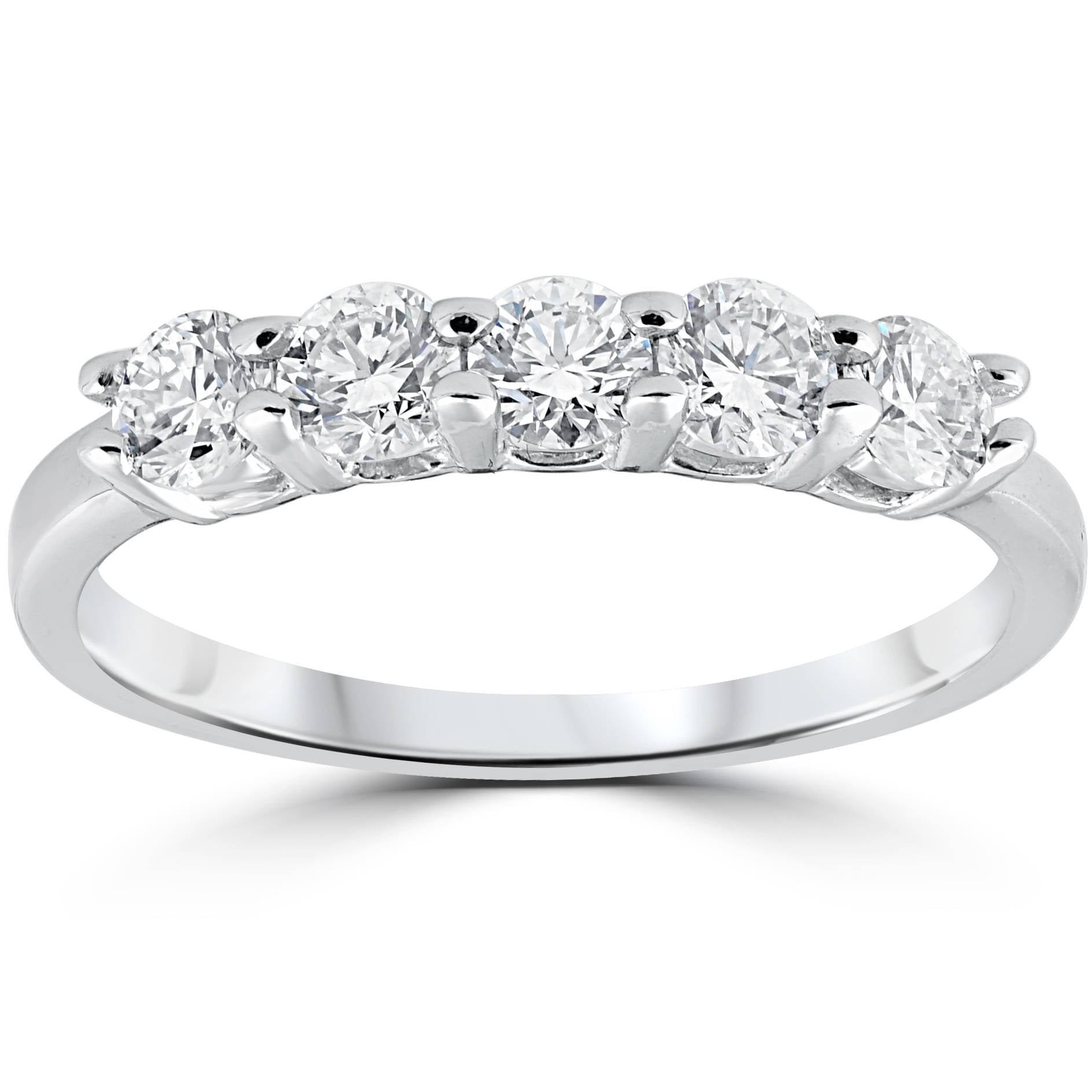 14KT White Gold Five Stone Ring 0.77 CT. T.W. - Spence Diamonds